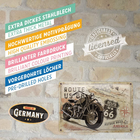 Izkārtne ROUTE 66 20x30cm NOSTALGIC ART MOTOVEIKALS 21