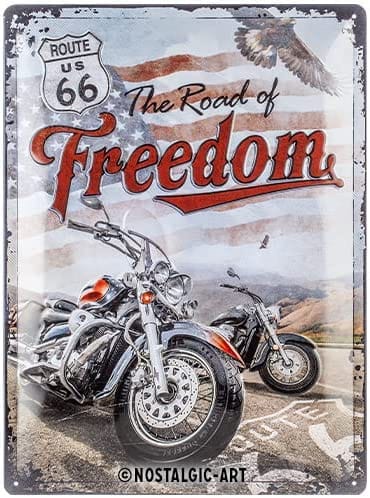 Izkārtne ROUTE 66 FREEDOM 30x40cm NOSTALGIC ART MOTOVEIKALS 21