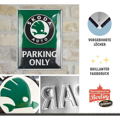 Izkārtne ŠKODA PARKING ONLY 30x40cm NOSTALGIC ART MOTOVEIKALS 21