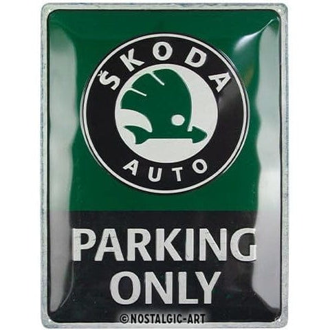 Izkārtne ŠKODA PARKING ONLY 30x40cm NOSTALGIC ART MOTOVEIKALS 21
