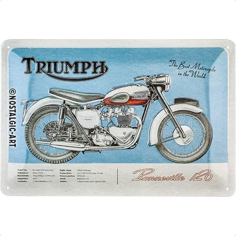 Izkārtne TRIUMPH BONNEVILLE 20x30 cm NOSTALGIC ART MOTOVEIKALS 21
