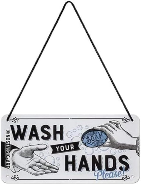 Izkārtne Wash Your Hands 20x10cm NOSTALGIC ART MOTOVEIKALS 21