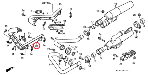 Izpūtēja dekoratīvā uzlika HONDA OEM: 18421-MAA-A01 HONDA OEM MOTOVEIKALS 21