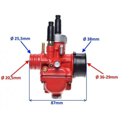 Karburators 21mm TYPE PHBG red REPLICA MOTOVEIKALS 21