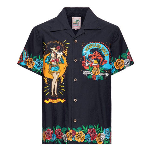 King Kerosin Acapulco hawaii shirt black KING KEROSIN MOTOVEIKALS 21