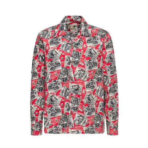 King Kerosin AOP shirt off dark red KING KEROSIN MOTOVEIKALS 21