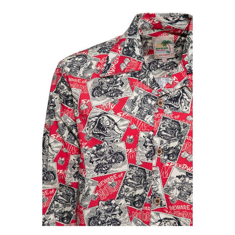 King Kerosin AOP shirt off dark red KING KEROSIN MOTOVEIKALS 21