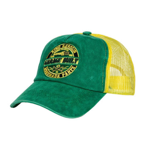 King Kerosin Garage Built cap green & yellow KING KEROSIN MOTOVEIKALS 21