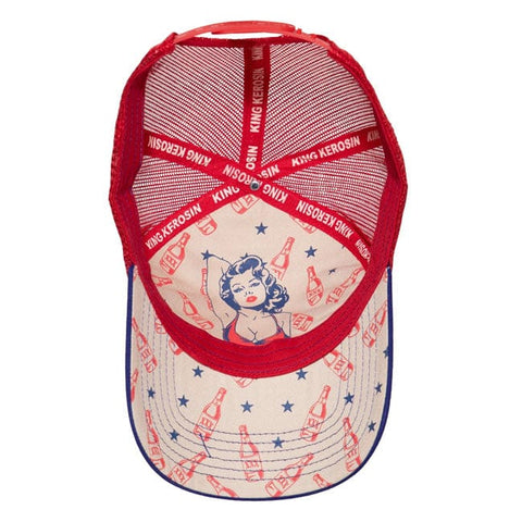 King Kerosin I''m a simple man cap offwhite&blue KING KEROSIN MOTOVEIKALS 21