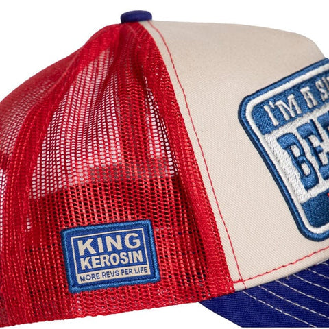 King Kerosin I''m a simple man cap offwhite&blue KING KEROSIN MOTOVEIKALS 21