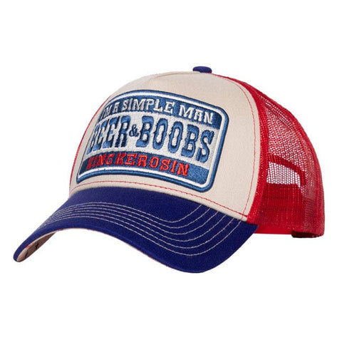 King Kerosin I''m a simple man cap offwhite&blue KING KEROSIN MOTOVEIKALS 21