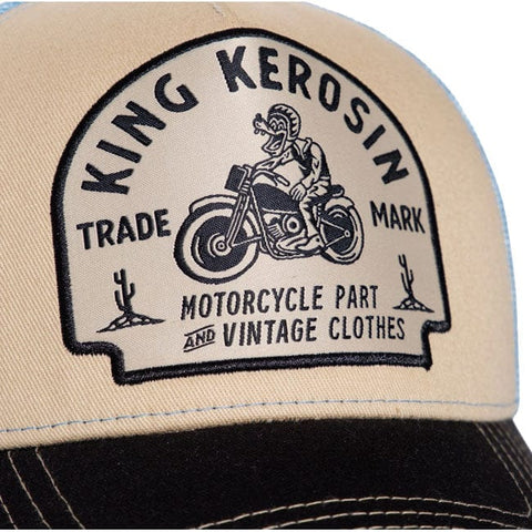 King Kerosin Motorcycle parts cap offwhite&black KING KEROSIN MOTOVEIKALS 21