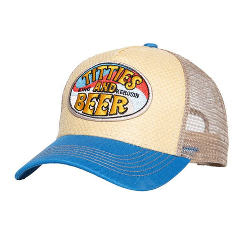 King Kerosin Titties And Beer cap beige/blue KING KEROSIN MOTOVEIKALS 21