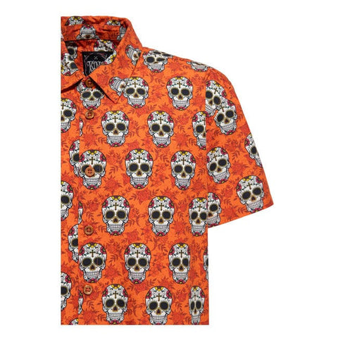 King Kerosin Vintage Skull & Flowers t-shirt cinnamon KING KEROSIN MOTOVEIKALS 21