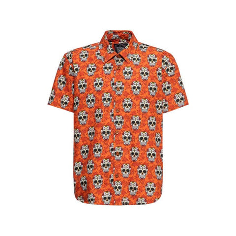 King Kerosin Vintage Skull & Flowers t-shirt cinnamon KING KEROSIN MOTOVEIKALS 21