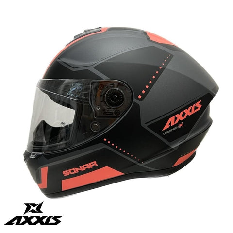Ķivere Full Face AXXIS DRAKEN S SONAR B5 salmon color AXXIS MOTOVEIKALS 21