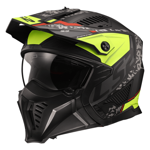Ķivere LS2 DRIFTER OF606 DEVOR matt black H-V yellow M LS2 MOTOVEIKALS 21
