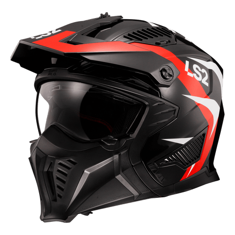 Ķivere LS2 DRIFTER OF606 TRIALITY gloss black red 2XL LS2 MOTOVEIKALS 21
