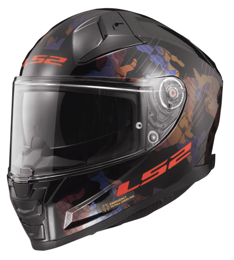 Ķivere LS2 FF811 VECTOR II KAMO gloss black blue titanium S LS2 MOTOVEIKALS 21