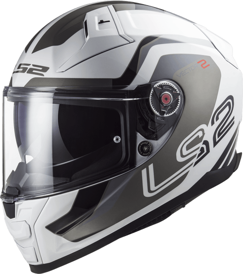 Ķivere LS2 FF811 VECTOR II METRIC gloss white titanium silver L LS2 MOTOVEIKALS 21