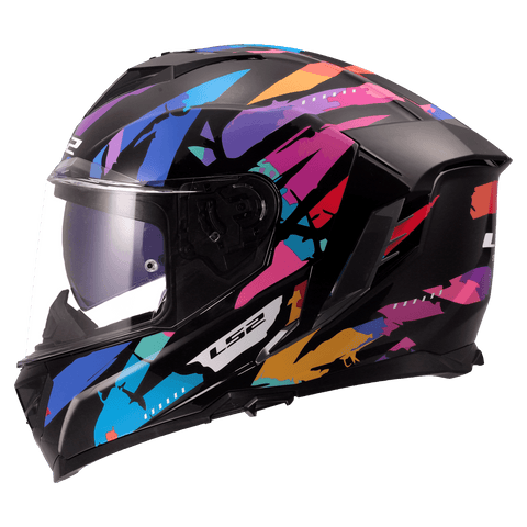 Ķivere LS2 FF818 STORM III KAOS black purple blue LS2 MOTOVEIKALS 21