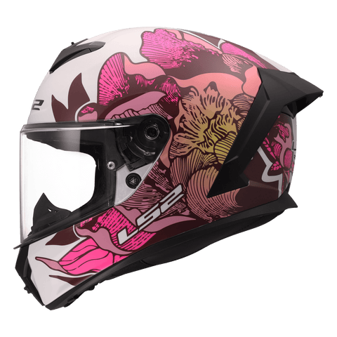 Ķivere LS2 FF820 RAPID III POPPIES II white pink LS2 MOTOVEIKALS 21