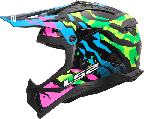 Ķivere LS2 MX708 FAST II GROTESK BLUE PINK GREEN LS2 MOTOVEIKALS 21