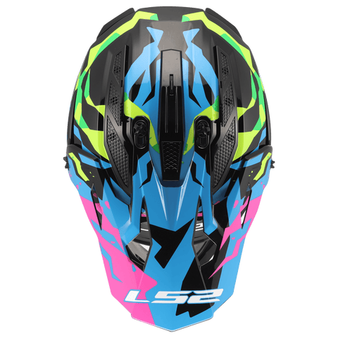 Ķivere LS2 MX708 FAST II GROTESK BLUE PINK GREEN LS2 MOTOVEIKALS 21