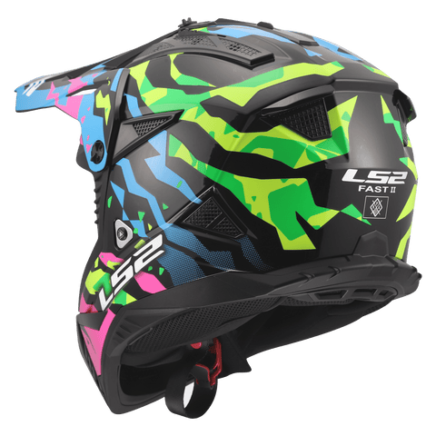 Ķivere LS2 MX708 FAST II GROTESK BLUE PINK GREEN LS2 MOTOVEIKALS 21