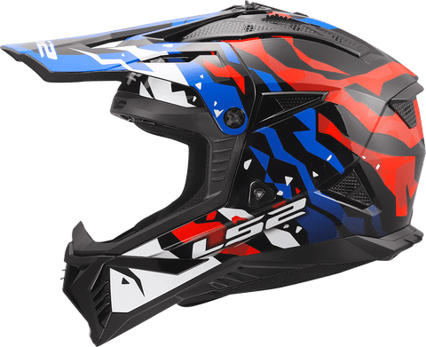Ķivere LS2 MX708 FAST II GROTESK WHITE BLUE RED LS2 MOTOVEIKALS 21
