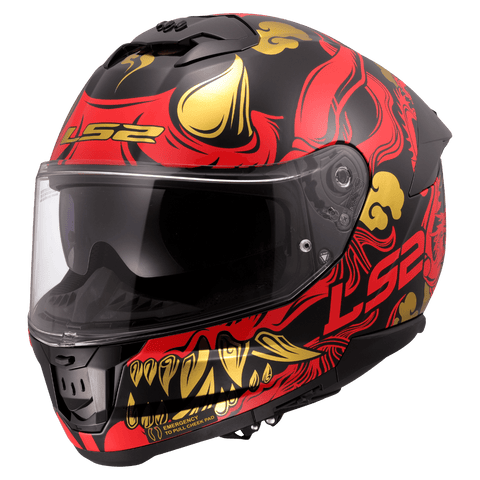 Ķivere LS2 STREAM II FF808 DRAKO gloss black red LS2 MOTOVEIKALS 21