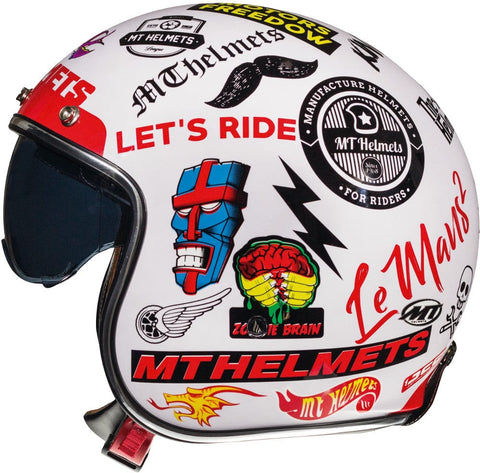 Ķivere Open Face LE MANS 2 SV ANARCHY A0 pērļu balta spīdīga S MT HELMETS MOTOVEIKALS 21