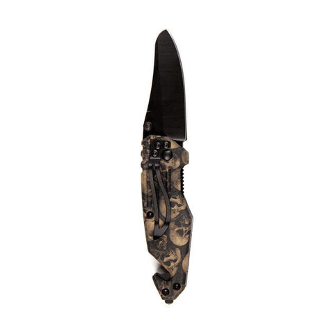 KNIFE SKULL & CLIP SMALL BLACK BROWN ARMY SURPLUS MOTOVEIKALS 21