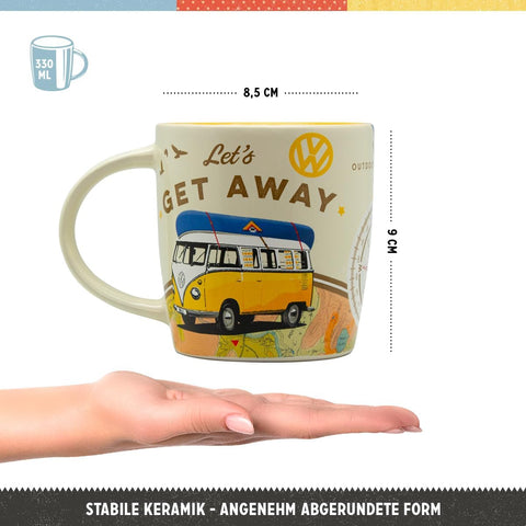 Krūzīte VW Let's GET AWAY dāvanu kastītē NOSTALGIC ART MOTOVEIKALS 21