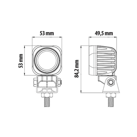 LED papildlukturis LAMPA Cyclops-Square 1 Led - 12/24V LAMPA MOTOVEIKALS 21