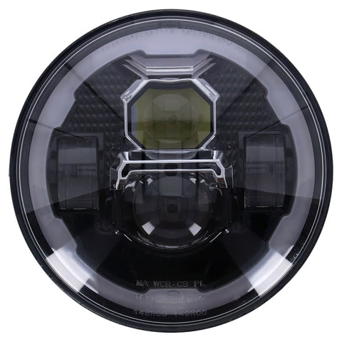 LED priekšējais lukturis MCS 7" melns ar Halo ECE / DOT STOREHOUSE MOTOVEIKALS 21