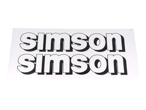 Lettering foil / sticker set tank 2 pieces white, black for Simson S51 OEM STANDARD MOTOVEIKALS 21