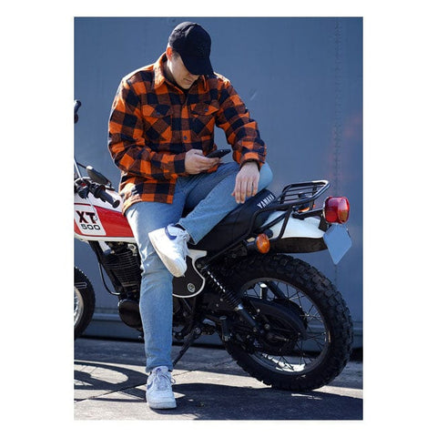 Lietu izturoš flaneļa krekls Black/Orange L STOREHOUSE MOTOVEIKALS 21