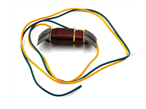 Light coil moped 6 Volt 15/5 Watt Mounting distance approx. 52mm Armature width 74mm Shoe width 18mm Total 24mm for Zündapp, Kreidler, Hercules, Miele, DKW, Rixe, Sachs, Ilo GOEBEL MOTOVEIKALS 21