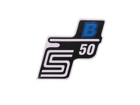 logo foil / sticker S50 B blue for Simson S50 OEM STANDARD MOTOVEIKALS 21