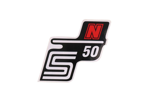 logo foil / sticker S50 N red for Simson S50 OEM STANDARD MOTOVEIKALS 21