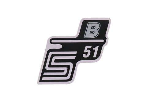 logo foil / sticker S51 B silver for Simson S51 OEM STANDARD MOTOVEIKALS 21