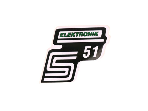 logo foil / sticker S51 Elektronik green for Simson S51 OEM STANDARD MOTOVEIKALS 21