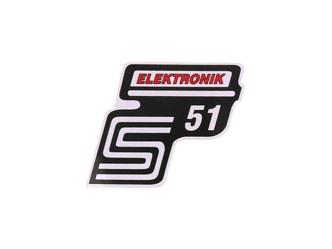 logo foil / sticker S51 Elektronik red for Simson S51 OEM STANDARD MOTOVEIKALS 21
