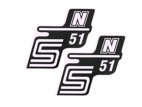 logo foil / sticker S51 N white for Simson S51 OEM STANDARD MOTOVEIKALS 21