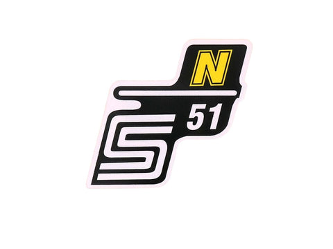 logo foil / sticker S51 N yellow for Simson S51 OEM STANDARD MOTOVEIKALS 21