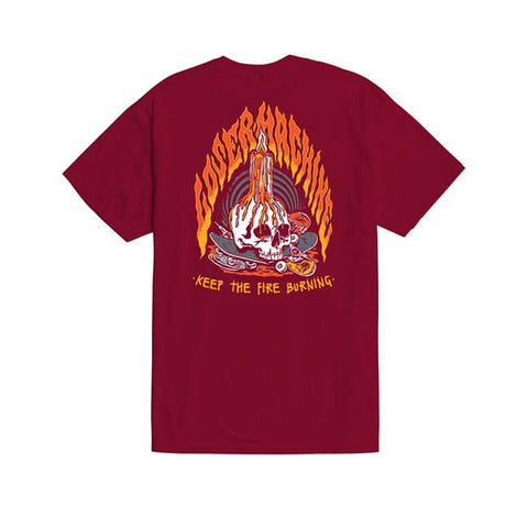 Loser Machine On Fire t-shirt burgundy LOSER MACHINE COMPANY MOTOVEIKALS 21