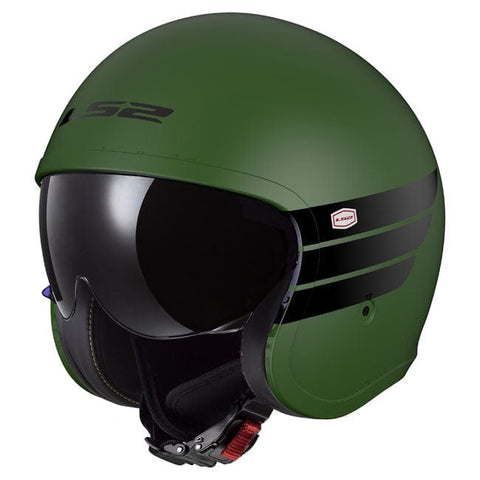 LS2 Spitfire II Retro helmet military green LS2 MOTOVEIKALS 21
