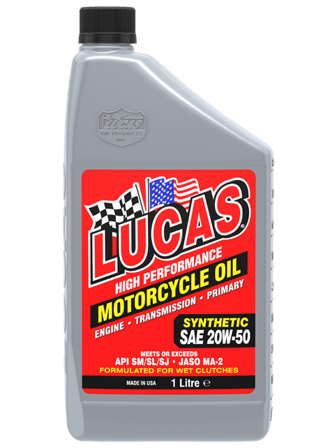 Lucas Oil Synthetic SAE 20W-50 Motorcycle Oil pilnībā sintētiskā motociklu eļļa LUCAS OIL MOTOVEIKALS 21