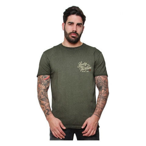 Lucky 13 Vintage Iron t-shirt retro green LUCKY 13 MOTOVEIKALS 21